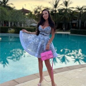 Zimmermann Blue and White Mini Dress